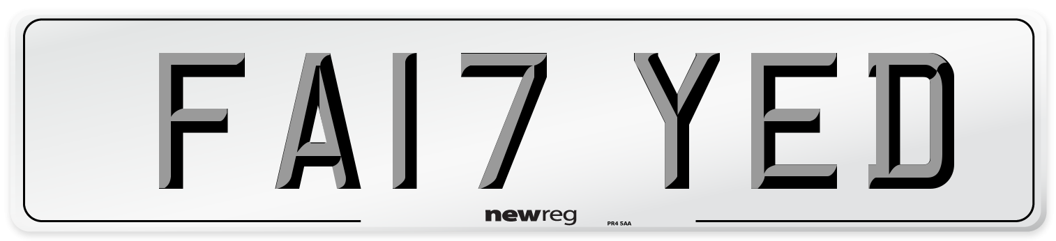 FA17 YED Number Plate from New Reg